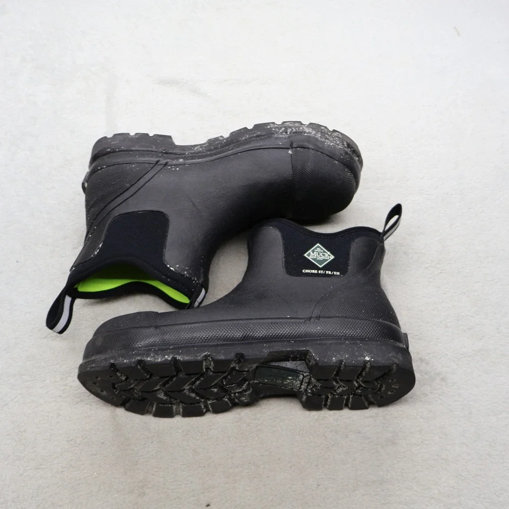 Muck Unisex M7 W8 Work Boots BLK Chore Ankle Steel Toe Waterproof Pull-On 010021